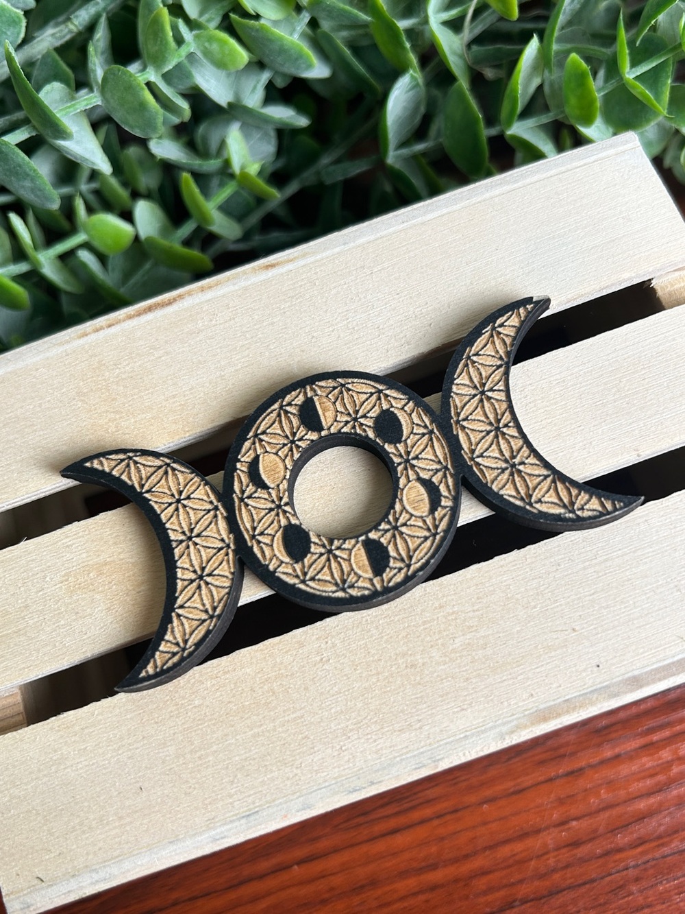 Wooden Moon Phases Sphere Stand
